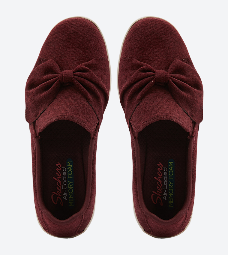 Buy Skechers Madison Ave My Town Bow Detail Slip Ons Burgundy In Burgundy 6thStreet Oman