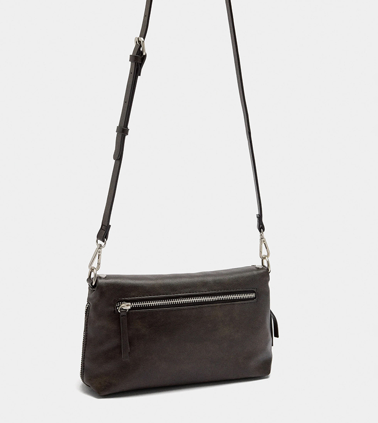 Faux Leather Studded Shoulder Bag