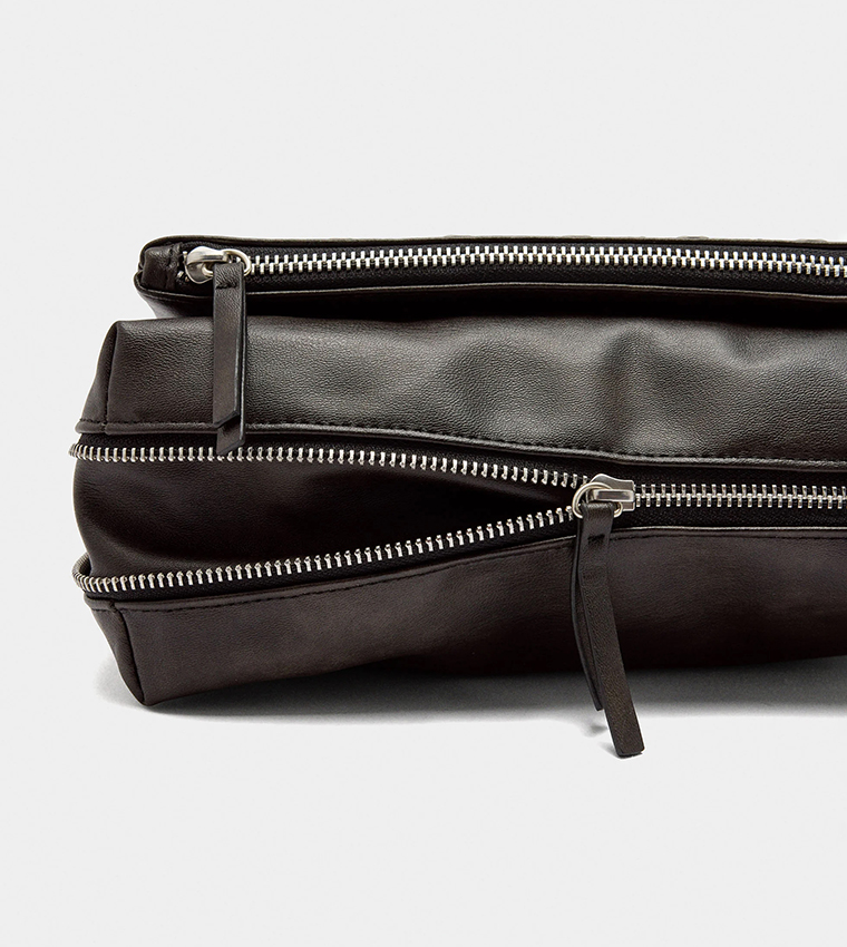 Faux Leather Studded Shoulder Bag