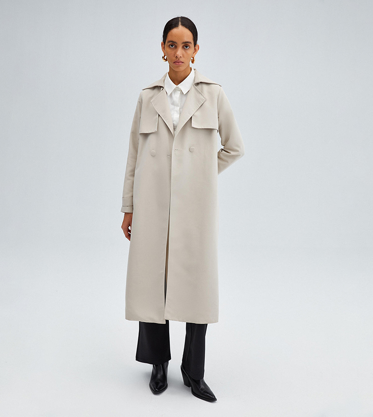 belted lapel collar coat