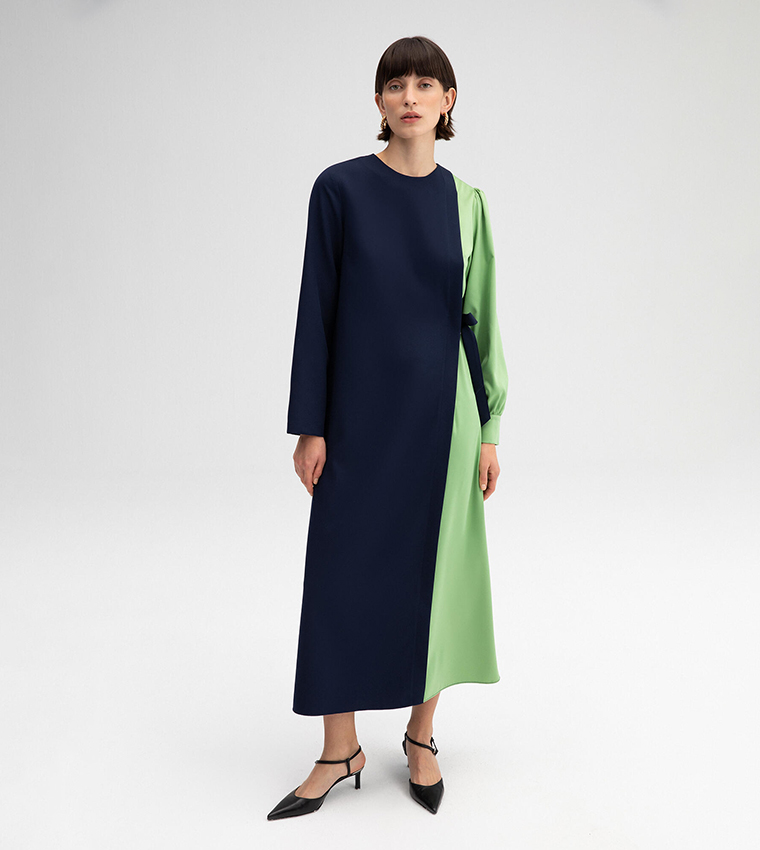 Color Block A-Line Dress