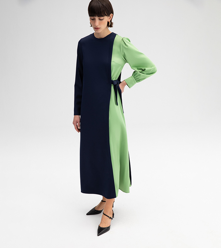 Color Block A-Line Dress