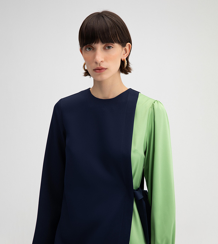 Color Block A-Line Dress