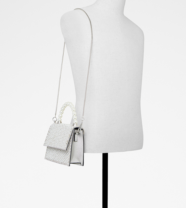 Buy Aldo Jereranna Embellished Top Handle Mini Bag In Silver ...