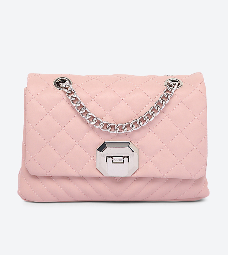 Buy Aldo Menifee Quilted Pattern Metallic Closure Cross Body Bag Pink In Pink 6thStreet Oman