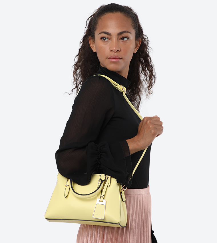 Menoa Top Zip Closure Dual Handle Tote Bag Yellow