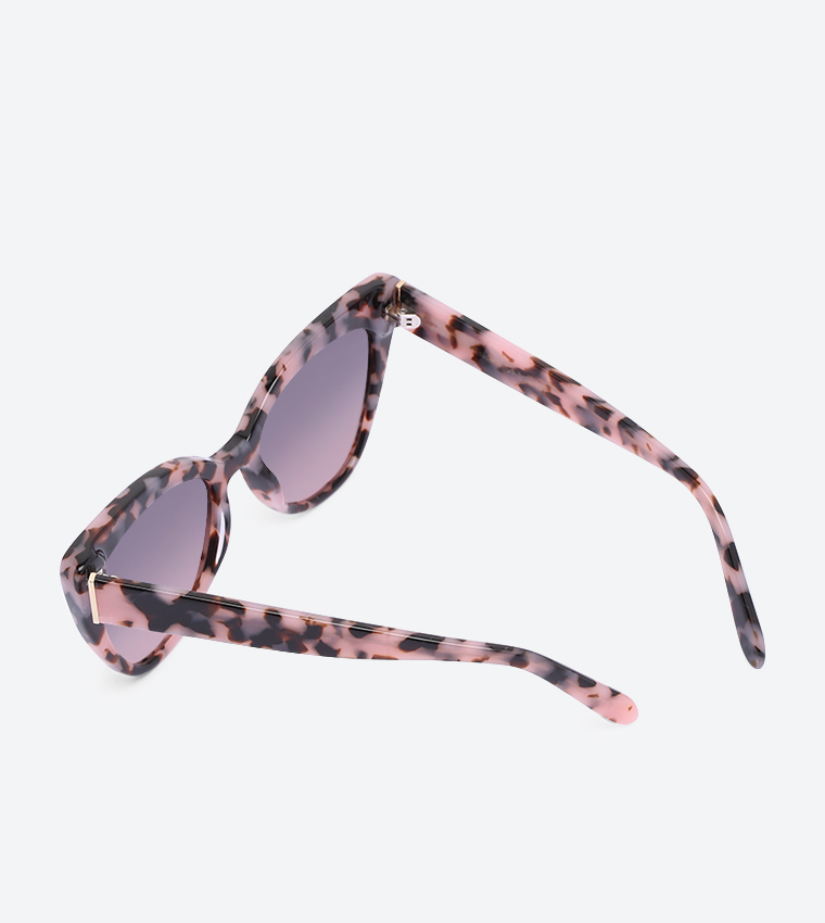 نظارة شمسية بتصميم عين القطة باللون الزهري 