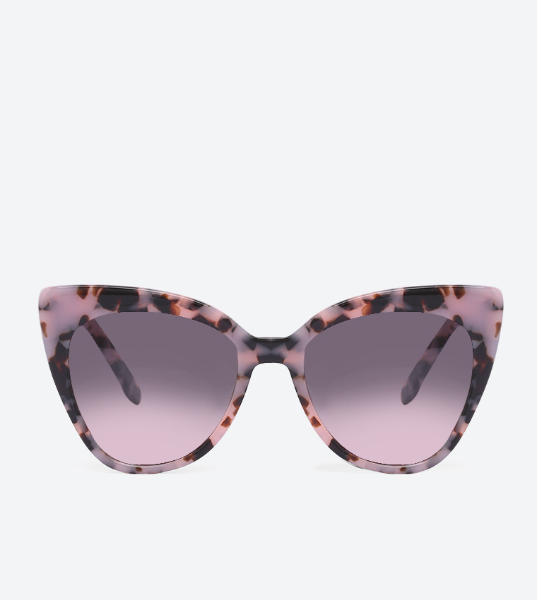 نظارة شمسية بتصميم عين القطة باللون الزهري 