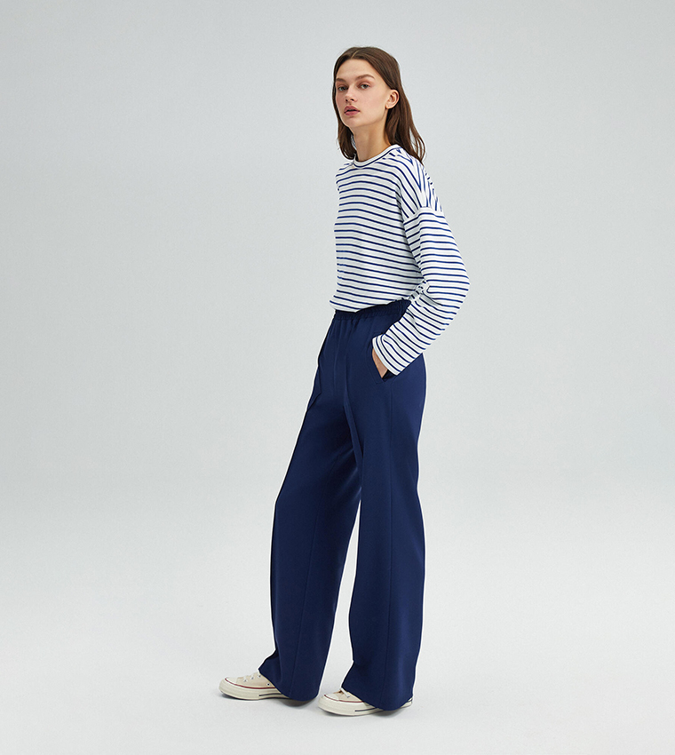 Stitch Detail Crepe Trousers