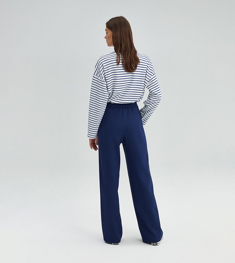 Stitch Detail Crepe Trousers