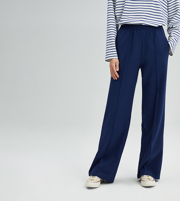 Stitch Detail Crepe Trousers