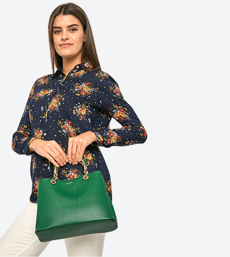 Top Handle Surgoine Tote Bag - Green