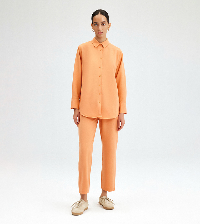 Solid Long Sleeves Co-Ord Set
