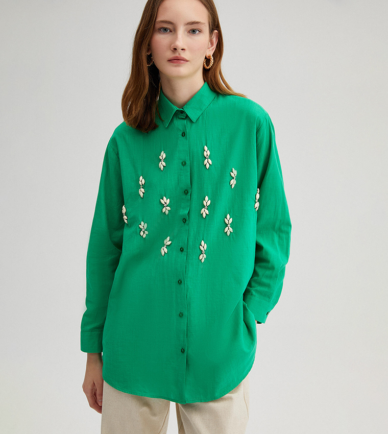 long sleeve green shirt