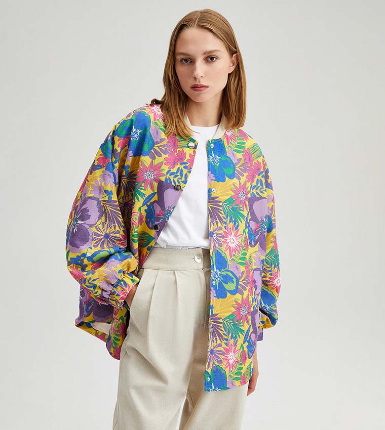 Patterned bomber jacket clearance womens