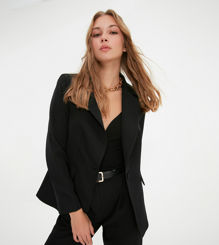 Buy Trendyol Petite Blazer Jacket In Black