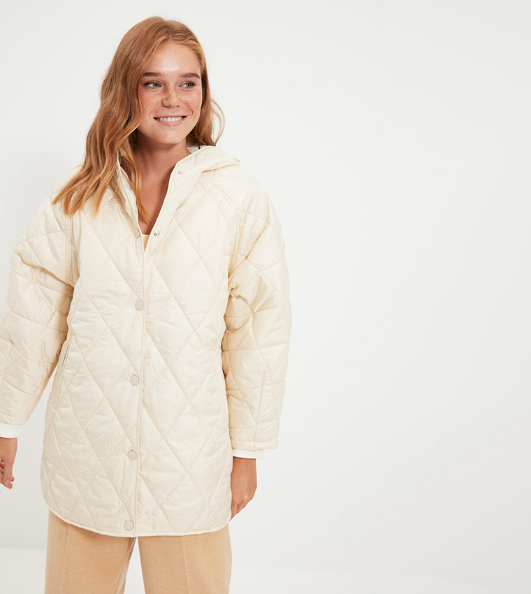 Oversize Hooded Quilted Coat