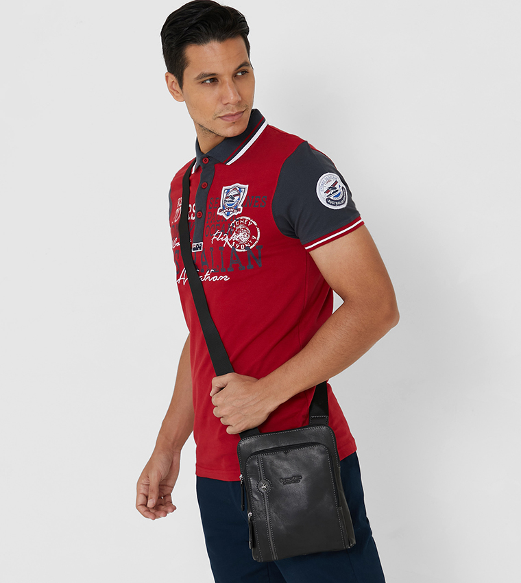 Man Leather Bag-Black