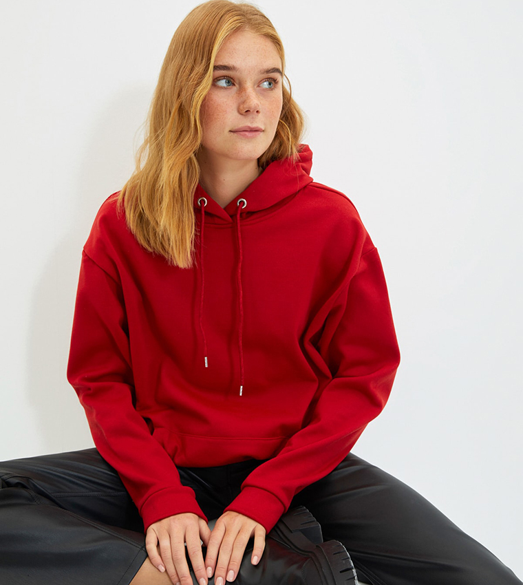 Red on sale oversized hoodies