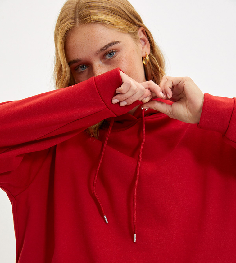 Oversized shop hoodie red