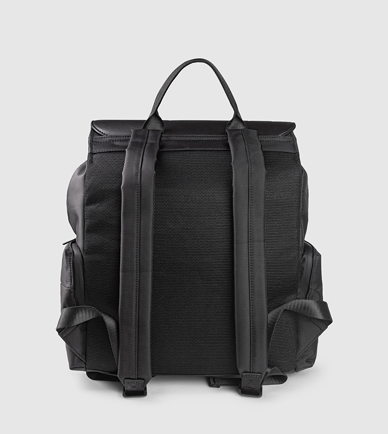 Logo Detail Buckle Closure Backpack