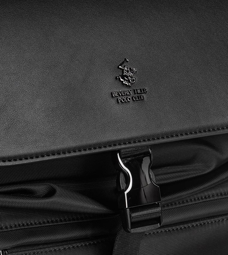 Logo Detail Buckle Closure Backpack