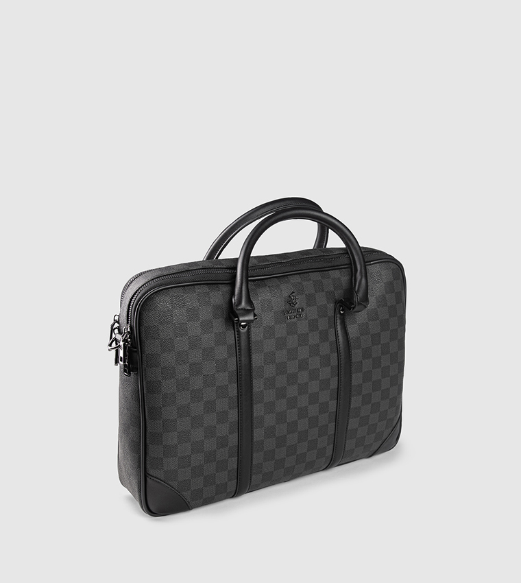 Checkered Zippered Laptop Bag