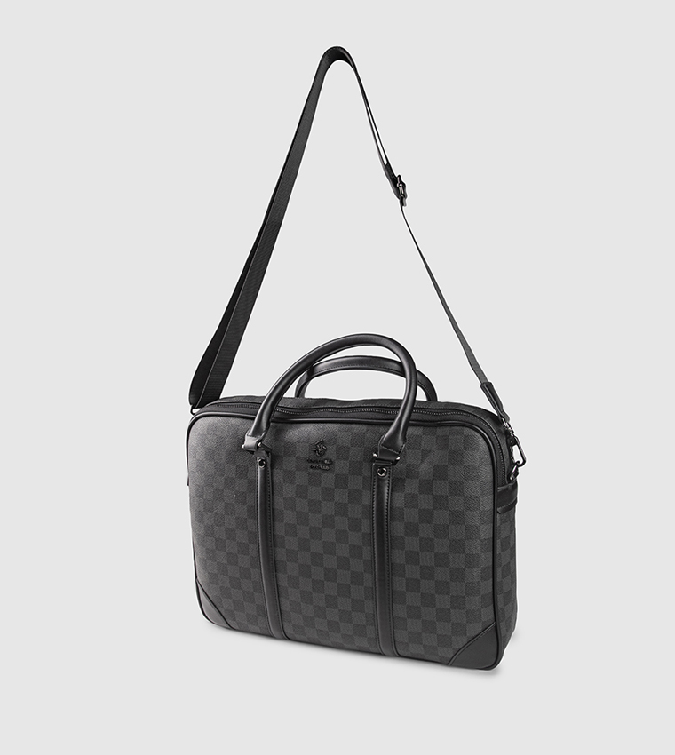 Checkered Zippered Laptop Bag