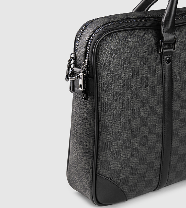 Checkered Zippered Laptop Bag