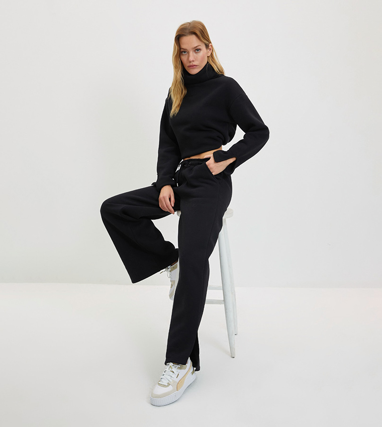 Womens Wide Leg Trackpants. Running Bare Sweatpants