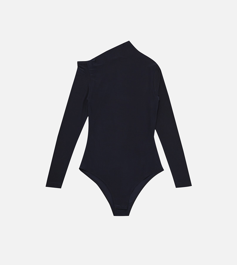 Buy Trendyol Wide Neck Bodysuit Top In NAVY BLUE | 6thStreet UAE