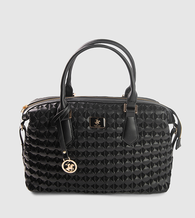Textured Zippered Tote Bag