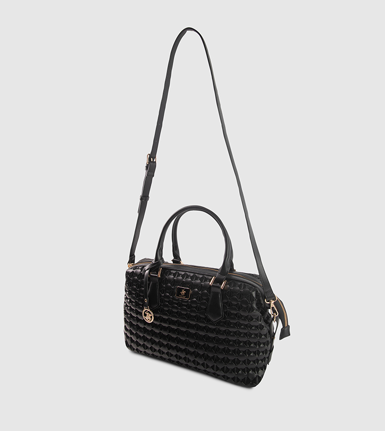 Textured Zippered Tote Bag