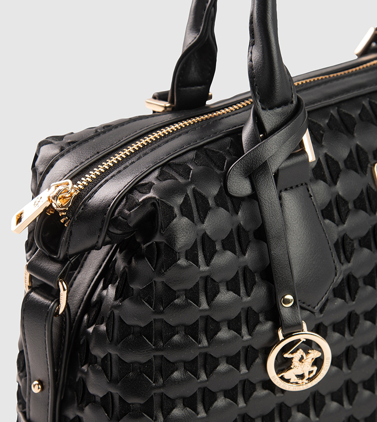 Textured Zippered Tote Bag