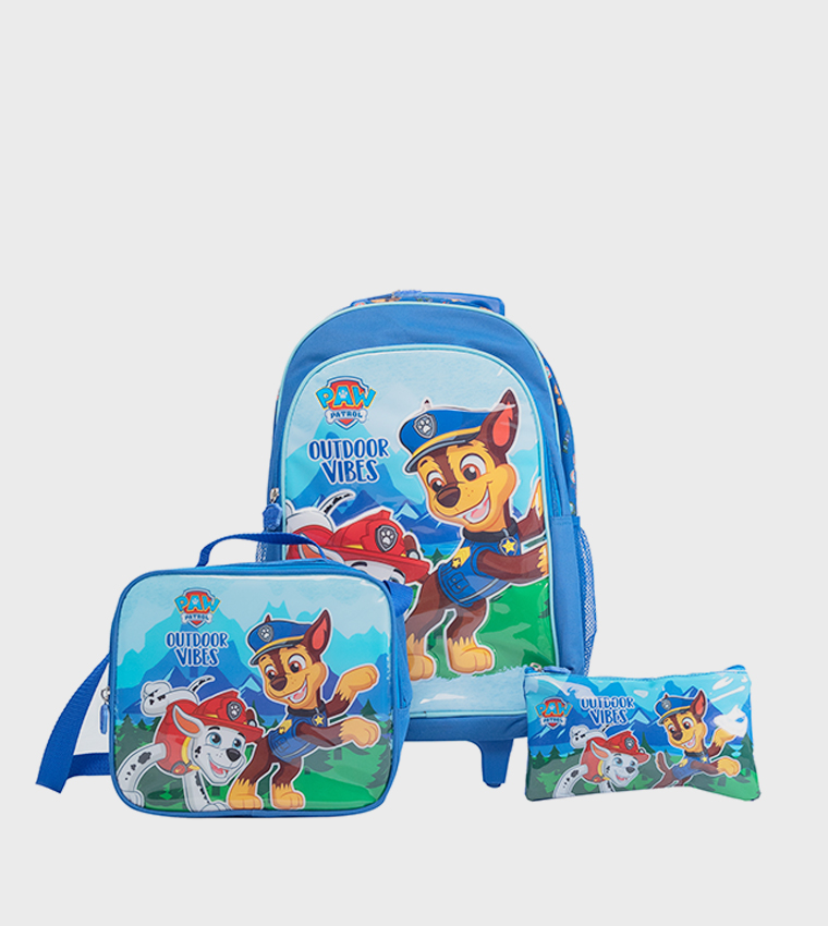 5 Piece Paw Patrol 18" Trolley Backpack Set