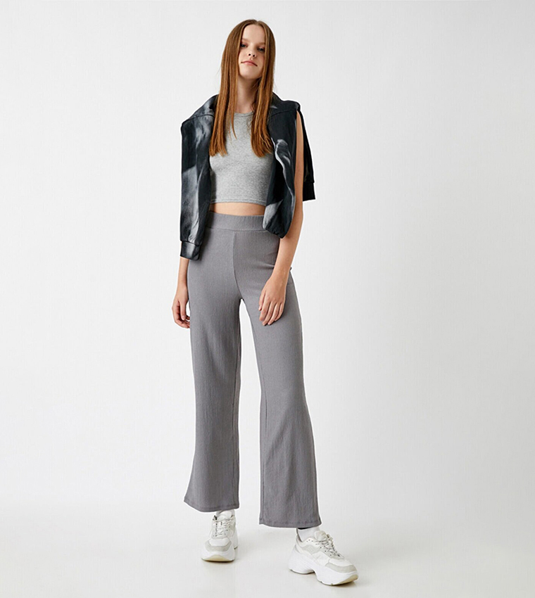 Solid Wide Leg Trousers
