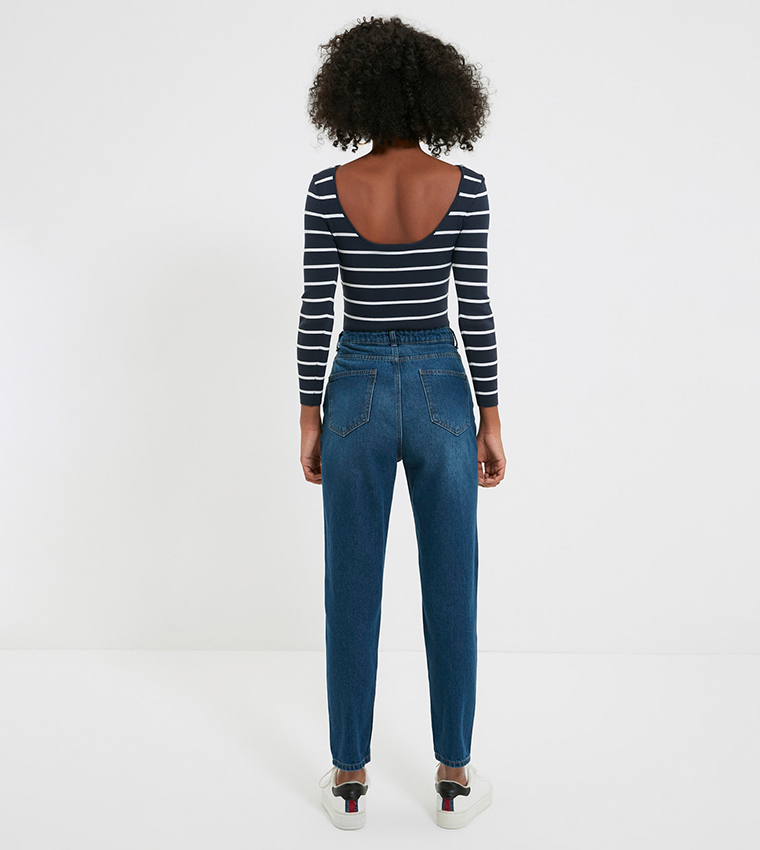 Mid-Rise Denim-Like Leggings