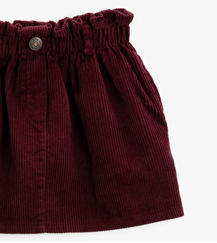 Buy Koton Skirt Waist Elastic Button In Maroon 6thStreet Bahrain