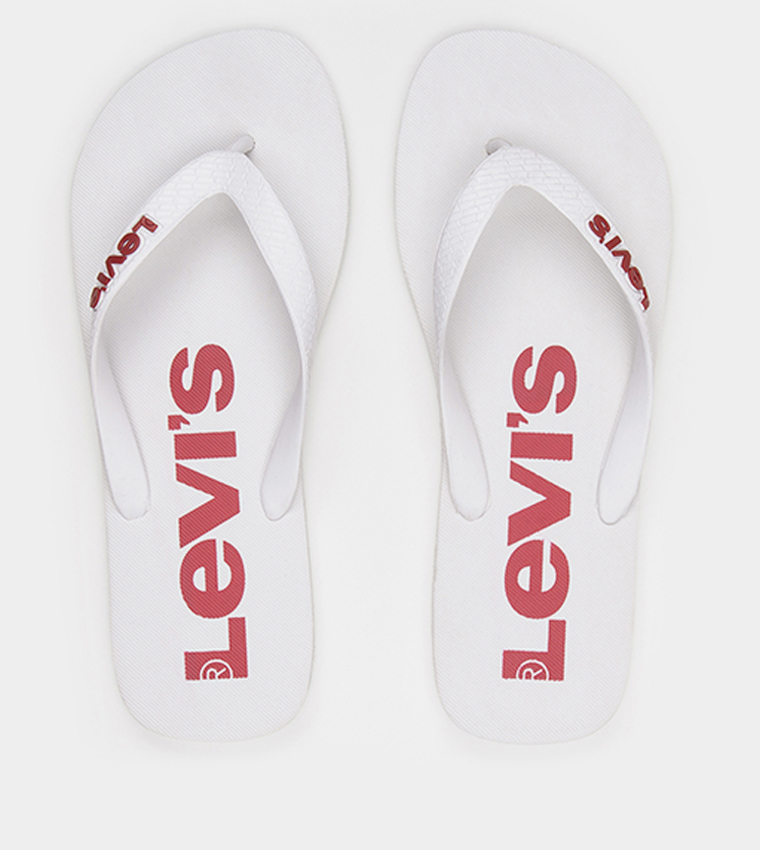 Buy Levi s Logo Print Flip Flops In White 6thStreet Kuwait