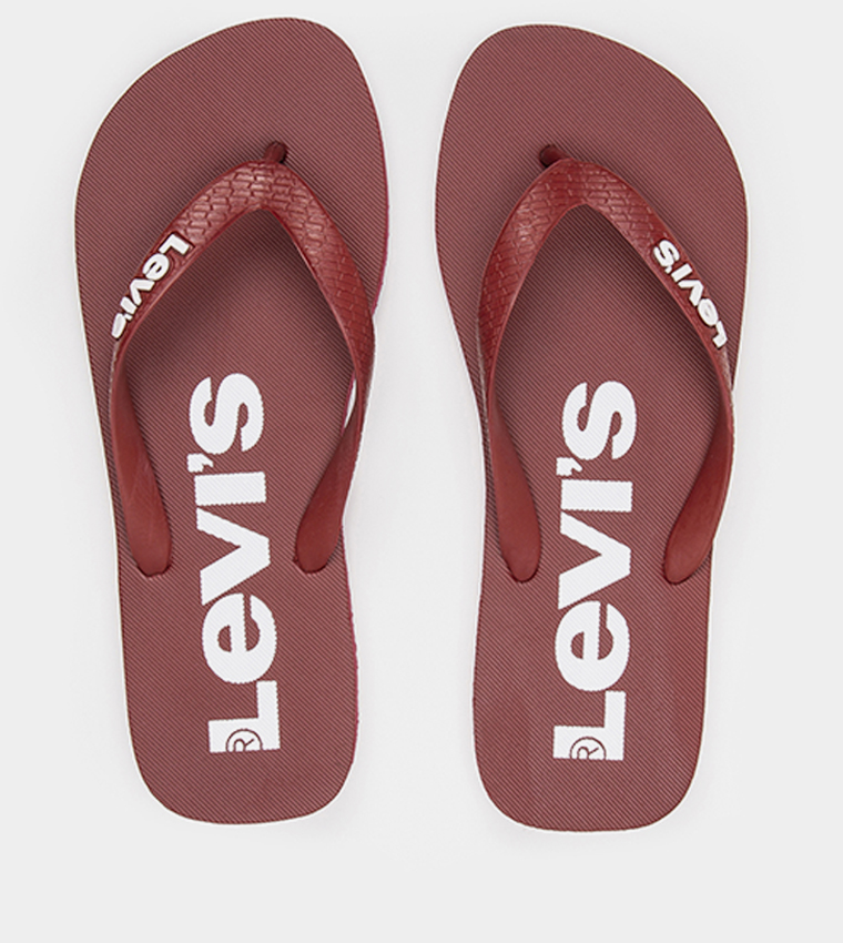 Buy Levi s Logo Print Flip Flops In Red 6thStreet Qatar
