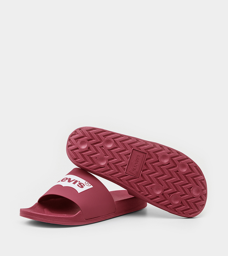 Logo Print Open Toe Slides