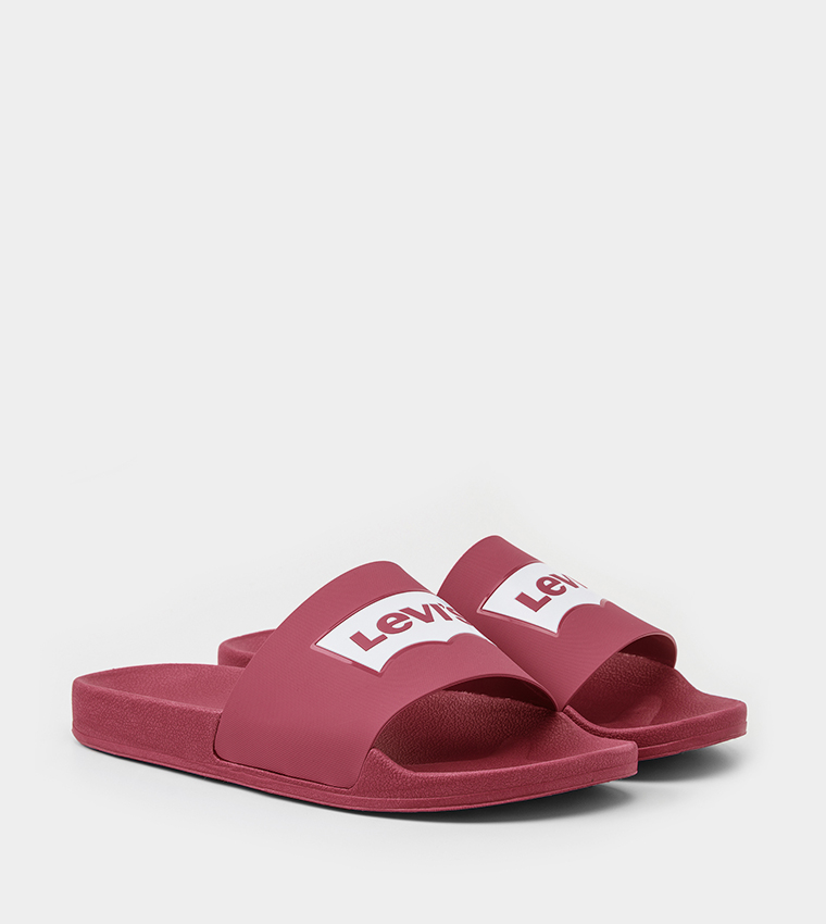 Logo Print Open Toe Slides