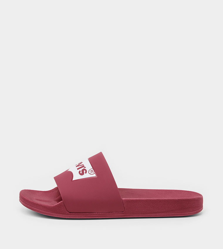 Logo Print Open Toe Slides