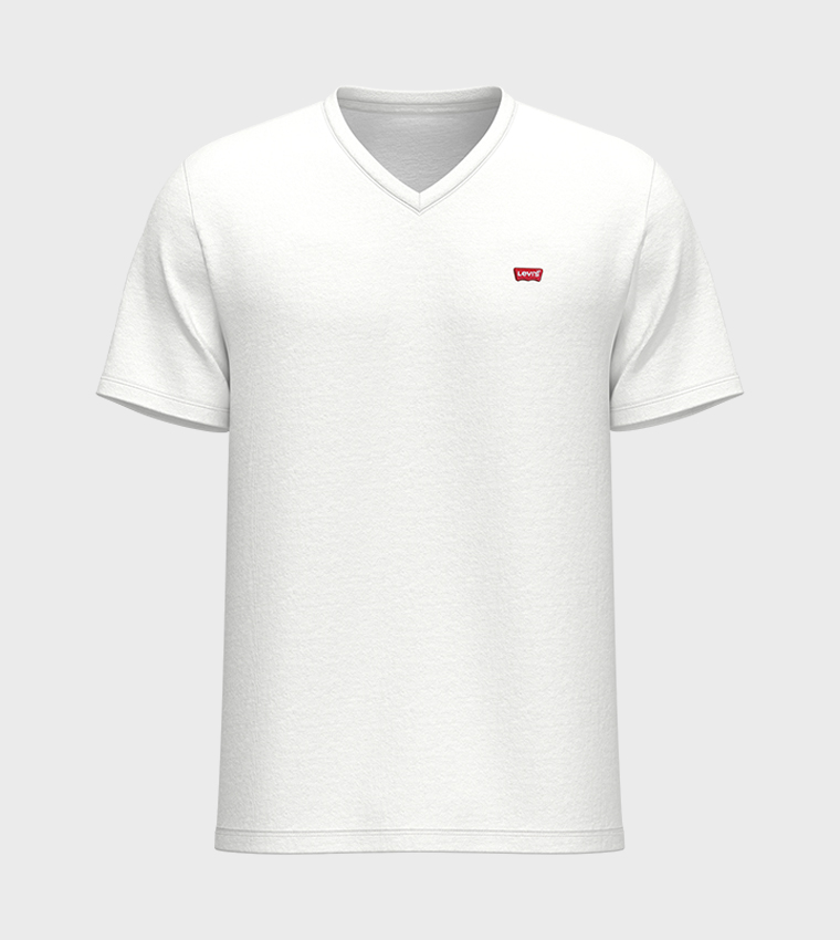 Logo Detail Housemark V-Neck T-Shirt