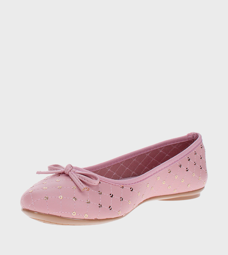 Bow Detail Round Toe Ballerinas