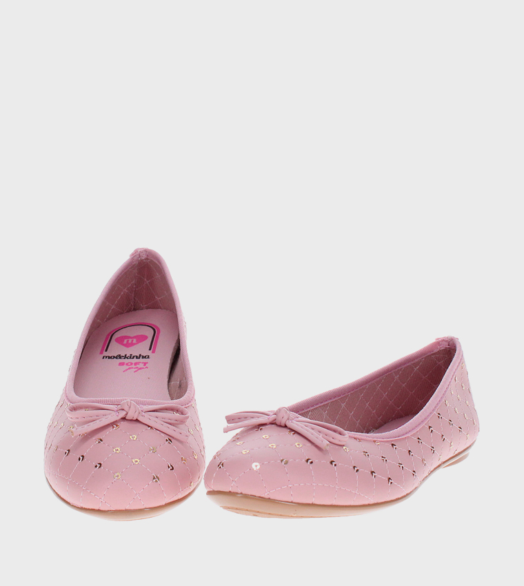 Bow Detail Round Toe Ballerinas