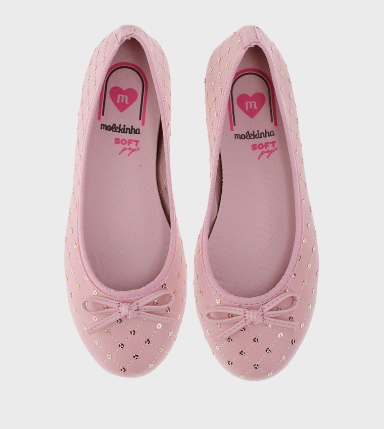 Bow Detail Round Toe Ballerinas