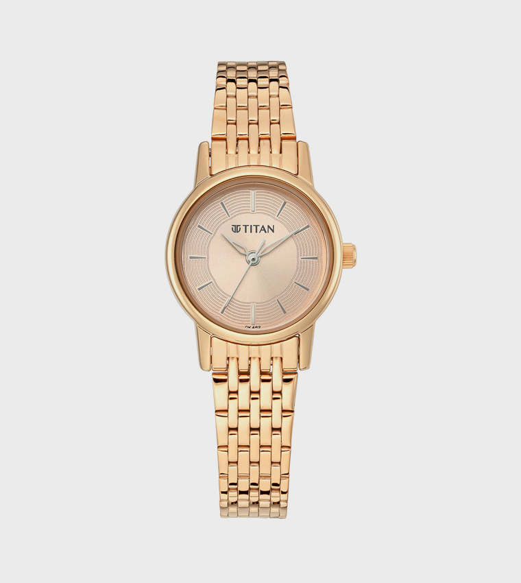 Rose Gold Dial Analog Watch