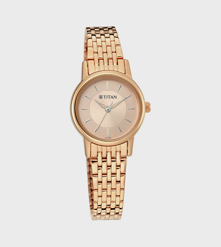 Rose Gold Dial Analog Watch