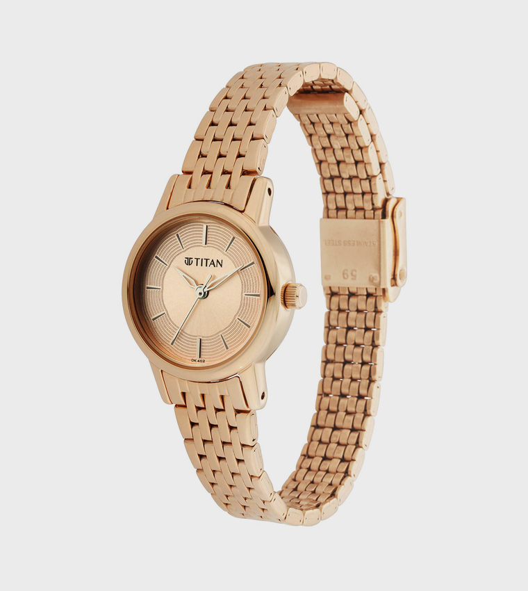 Rose Gold Dial Analog Watch